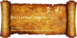 Kellerman Ambos névjegykártya